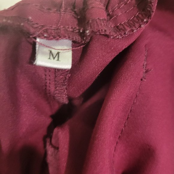 REVEL WOMENS WIDE LEG PROFESSIONAL SCRUB PANTS - MAROON- SIZE MEDIUM - Picture 7 of 7